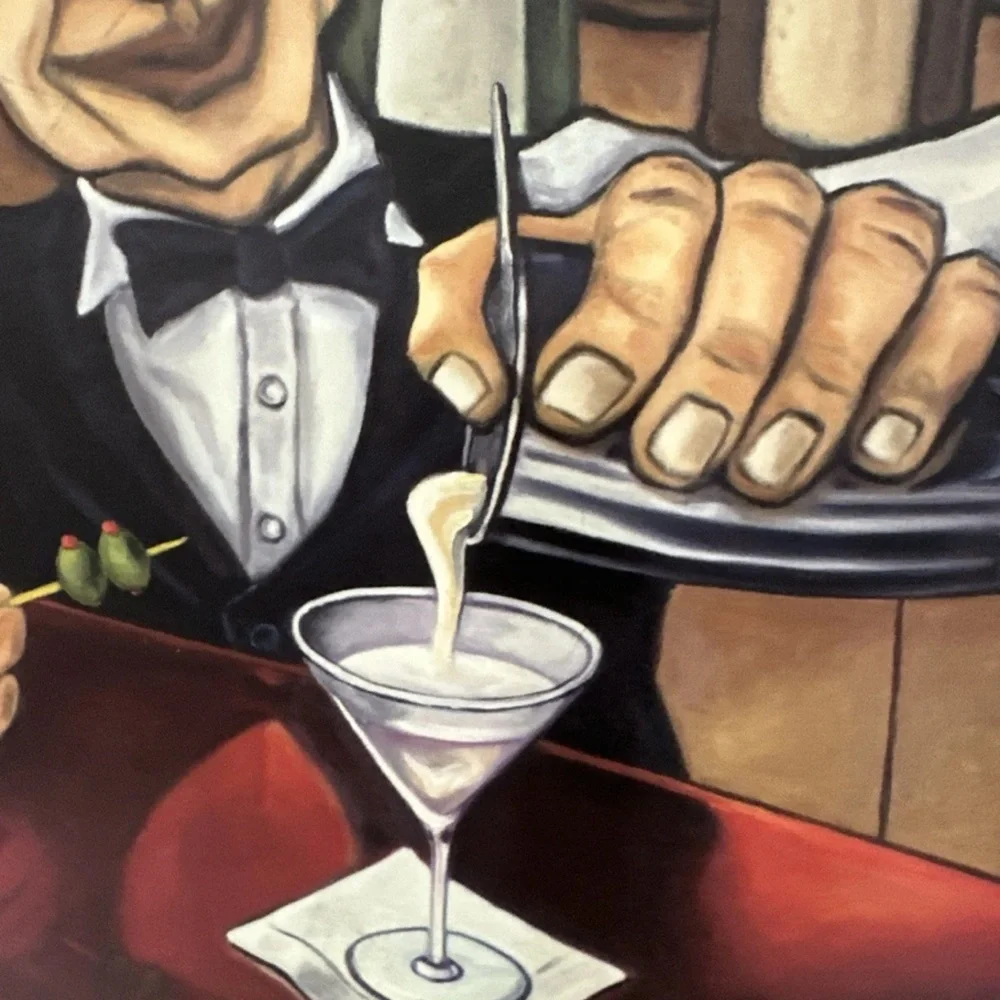Frank the Bartender By Will Rafuse Martini Plaque 10.5x8